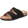 JOMIX Ciabatte Estive da Donna Sandali Bassi in Pelle Eleganti e Confortevoli Suola in Sughero da Spiaggia SD2434 Nero 39