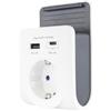 REV Caricatore USB - Adattatore con pratico vassoio per smartphone, con USB (tipo A & C), presa 230 V, bianco