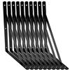 AHUNTTER 10 staffe per mensole, 300 mm, resistenti staffe triangolari in metallo, supporto per mensole ad angolo retto da parete, colore nero