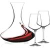 RCR Cristalleria Italiana Aria Set Calici e Decanter in Vetro - Set 3 Pezzi