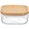 Bormioli Rocco 15x15cm - Frigoverre Bamboo Contenitore Per Alimenti Quadrato In Vetro Con Tappo Bambù