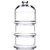 Pasabahce 12 cm - Patisserie Coppette Con Cupola Impilabili in Vetro - Set 3 Pezzi