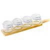 Paderno 17.6 cl Happy Hour Coppette per Aperitivo Con Supporto Vassoio In Legno - Set 5 Pz