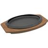 Ilsa 32x22 cm - Basic Piatto In Ghisa Con Supporto In Legno