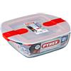 Pyrex Cook & Heat Contenitore Per Alimenti Quadrato In Vetro Borosilicato Con Coperchio con valvola a vapore