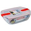 Pyrex Cook & Heat Contenitore Per Alimenti Rettangolare In Vetro Borosilicato Con Coperchio con valvola a vapore