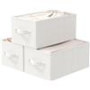 GUOHNHE Scatole Portaoggetti, Set 3 Ceste per Armadio, 47x28x20 cm, Bianco
