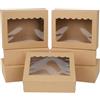 AWCIGG 12 Pezzi Scatole per Dolci con Finestra Trasparente, 15,3 x 12,7 x 5,1 cm/6 x 5 x 2 pollici, Contenitori in Kraft Cartone per Alimenti per Biscotti, Torte, Pasticceria, Muffin
