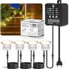 HIBOITEC 10 Faretti da Incasso per Esterno con Timer Trasformatore a Bassa Tensione e Sensore Fotocellula, IP67 Impermeabile Dimmerabile Faretto a Pavimento da Esterno per Terrazza Cucina Giardino Luce