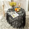 auons Tovaglia rotonda in pizzo Nero 150cm, Vintage Overlay ricamato tovaglia, Romantico Chic Lace Table Cover per banchetto nuziale festa festa Dinner Table Decor