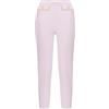 Elisabetta Franchi Pantaloni in crêpe con Piping e Morsetto Gioiello Bianco Quarzo/Curry