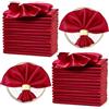Horbaunal Confezione da 30 tovaglioli di raso rosso, 43 x 43 cm, quadrati, morbidi, da tavola, tovaglioli, decorazione da tavola per matrimoni, banchetti e feste