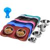 Hubulk 2 ciotole per cani in acciaio inox con tappetino antiscivolo in silicone antiscivolo + paletta per cibo per animali domestici e ciotole per l'alimentazione di cani di taglia piccola, media e