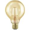 EGLO E27 LED dimmerabile, lampadina dorata vintage a globo per illuminazione retrò, 4 Watt (equivalente a 28 Watt), 300 lumen, luce bianco caldo, 1700k, lampadina Edison G80, Ø 8 cm