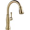 Delta Rubinetto Cassidy Rubinetto monocomando per lavello da cucina con spruzzatore estraibile, tecnologia ShieldSpray e testina di erogazione magnetica, Lumicoat Champagne Bronze 9197-CZ-PR-DST