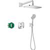 hansgrohe Croma E 280 - Set doccia a incasso (6 in 1), sistema doccia con doccetta, termostato, soffione doccia, tubo doccia con base e supporti cromati