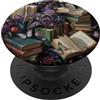 Librarian Bookish Butterfly Romantic Aes Dark Academia Book Lover Purple Gothic Floral Reading PopSockets PopGrip Adesivo