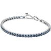 Pandora Bracciale tennis da donna argento scintillante blu 591469C02, 20 cm, Argento sterling, cristallo