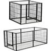 PawHut Recinto per Animali con 6 pannelli per Esterni e Interni, Lunghezza regolabile 82.5-150x79x61cm, Metallo