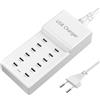 sccvee Caricatore Multiplo, Presa di Alimentazione a 12 Porte USB C, Ricarica Rapida Multiporta da 50 W, Hub Compatibile con iPhone 12/13/1415/16/Galaxy S23/S22/S21/Pixel/Smartphone/Tablet