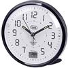 Trevi SL 3P27 Orologio al Quarzo con Sveglia, Ampio Quadrante ad Alta Leggibilità, Movimento Silenzioso Sweep, Illuminazione LED, Indicazione Temperatura, Tasto Snooze/Light, Nero