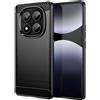BCASE CUSTODIA B-CASE TPU SILICONE COVER CASE PER XIAOMI REDMI NOTE 14 PRO 4G CARBON METAL BLACK