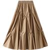 Donna a Pieghe Fiocco a-Line Vita Alta Carino Dolce Solido Festa Ballo Chic