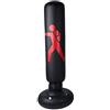VGEBY Sacco da boxe, PVC 160cm Sacco da boxe gonfiabile in piedi Adulti Bambini Fitness Hit Sacco di sabbia Colonna Tumbler Sacco da boxe(nero) Pungiball Adulti
