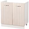 Shally Dogan Mobile Sottolavello per Cucina 2 Ante componibile Mobiletto base da 80 per lavello (80 x 50 x 85 cm, Olmo)