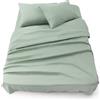 Blumtal - Parure da letto 135 x 190 in microfibra - 3 pezzi - Lenzuolo con angoli 135 x 190 cm + lenzuolo piano 2 persone (220 x 275) + 2 federe 50 x 80 - Verde estivo