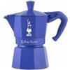 Bialetti Caffettiera Moka 3 tazze Blu, in Alluminio