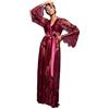 MdybF Vestaglia Abito Da Sposa Da Donna Da Donna Lunga Abiti Da Sposa In Raso In Pizzo Seta Kimono Accappatoio Da Notte Per Abbigliamento Da Notte Da Notte-1104 Vino-Xl