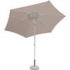 Cosma Ombrellone da giardino Ø 3 in alluminio con telo in poliestere Taupe palo Taupe antivento mod. Nice