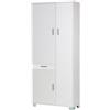 Sarmog Mobile 3 ante e 1 cassetto bianco fiammato, 77x179x34 cm