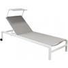 Elica Garden Sdraio reclinabile elica garden madison con tettuccio in alluminio bianco 195x78x32 cm