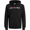 JACK & JONES Jjecorp Logo Sweat Hood Noos Felpe con cappuccio, Nero (Black Detail:reg Fit), XL Uomo