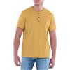 Lee T-Shirt Henley a Maniche Corte in Morbido Cotone Lavato Maglietta Lunghe Senza Collo, Giallo, S Uomo