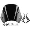 Yctze parabrezza moto, corto Deflettore antivento per adatto Benelli Leoncino 250 (nero) 0 F5v340