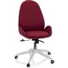 HJH Office 729435 Sedia da scrivania AVEA I Fabric Rosso Sedia girevole regolabile in altezza con schienale alto ed ergonomico