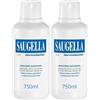 Saugella Dermoliquido Detergente Intimo Quotidiano, pH 3.5, Antiodore, Rinfrescante e Tonificante, con Salvia e Acido Lattico, 2 Detergenti da 750 ml