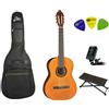 EKO CS12 CHITARRA CLASSICA 4/4 CON CUSTODIA ACCORDATORE 3 PLETTRI Poggiapiede