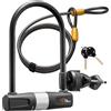 Via Velo Lucchetto per Bici a U Ansa di 14 mm e Cavo di 10 mm / 1,8 m con Supporto di Montaggi