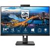 Philips Monitor 24"Ips Vga Hdmi Dp Webcam Dvi 242B1H/00 Reg Alt Pivot Usb