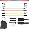 HMS Bastone per pilates portatile con 3 bande elastiche di resistenza