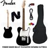 Fender Squier Bullet Telecaster Chitarra Elettrica Nera + Custodia e Accessori