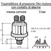 Veratron (VDO) Sensore Pressione Olio Motore Barca 5 bar - 2 poli (4) all con contatto Allarme