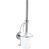 WENKO Vacuum-Loc® portascopino WC da muro Milazzo - fissaggio senza trapano, Acciaio, 10 x 34 x 13 cm, Cromo