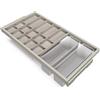 Emuca - Kit cassetto organizzatore con Vassoio ausiliario e Telaio con Guide a Chiusura Morbida per Armadio, Regolabile, modulo 900mm, Grigio Pietra