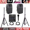 Proel IMPIANTO AUDIO COMPLETO 600 watt PER KARAOKE DJ LIVE CASSE + MIXER CON EFFETTI