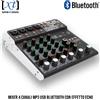 SINEXTESIS D6BY Mixer 4 canali MP3 USB Bluetooth con Effetto Echo audio